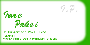 imre paksi business card